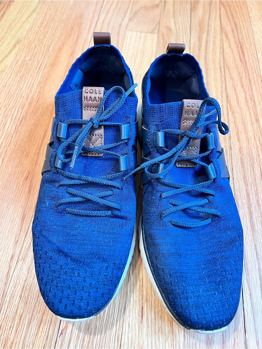 Cole Haan Men's Royal Blue Knit Lace-Up Sneakers Size 10